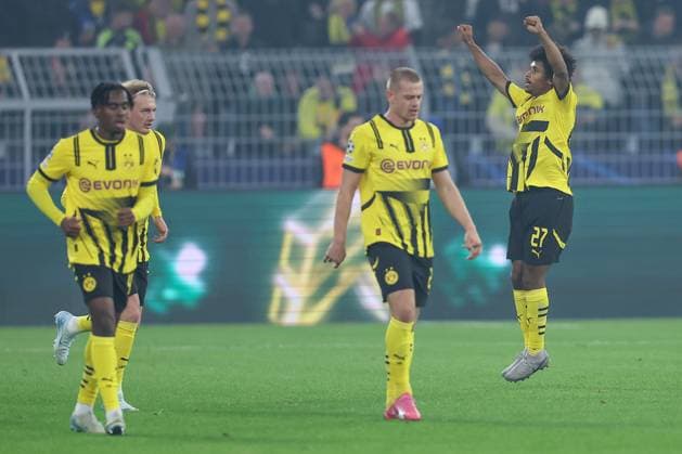 01 10 2024, Football, UEFA Champions League, Borussia Dortmund Celtic Glasgow, Matchday 2, Signal Iduna Park, Season 2024 2025 Goal celebration after the 2 1 by Karim Adeyemi BVB 27 North Rhine-Westphalia Germany