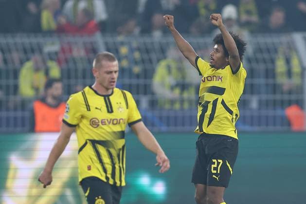 01 10 2024, Football, UEFA Champions League, Borussia Dortmund Celtic Glasgow, Matchday 2, Signal Iduna Park, Season 2024 2025 Goal celebration after the 2 1 by Karim Adeyemi BVB 27 North Rhine-Westphalia Germany