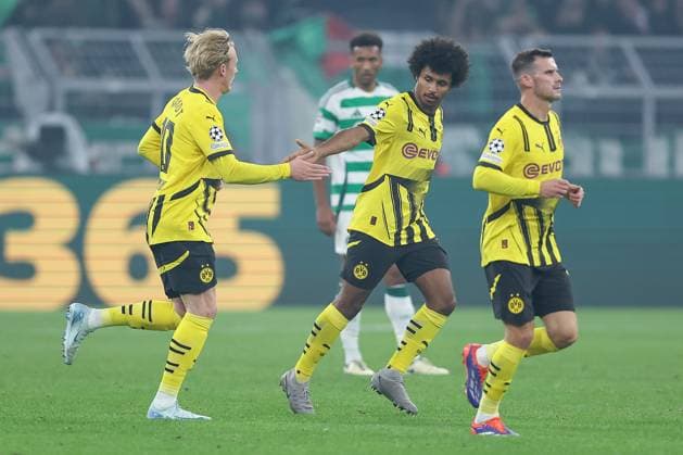 01 10 2024, Football, UEFA Champions League, Borussia Dortmund Celtic Glasgow, Matchday 2, Signal Iduna Park, Season 2024 2025 Goal celebration after the 2 1 by Karim Adeyemi BVB 27 North Rhine-Westphalia Germany