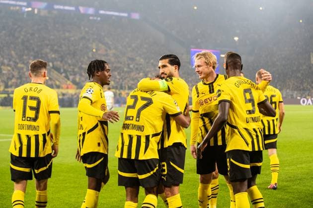 UEFA Champions League Borussia Dortmund Celtic Glasgow 01 10 2024 Borussia Dortmund celebrating after the goal by Karim Adeyemi Borussia Dortmund, 27 , 2 1 UEFA Champions League Borussia Dortmund Celtic Glasgow Signal Iduna Park, Dortmund 01 10 2024 Copyright: xBEAUTIFULxSPORTS Buriakovx