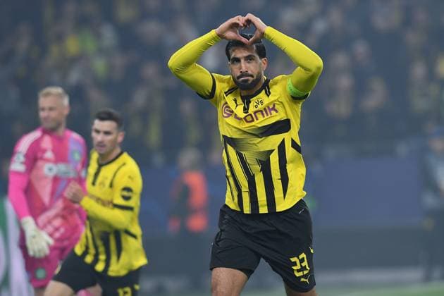 Soccer Champions League 2 Matchday Borussia Dortmund Celtic Glasgow on 01 10 2024 at Signal Iduna Park in Dortmund Goal celebration to 1 0 by Emre Can Dortmund xRx