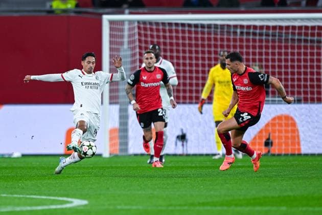 01 10 2024, Football, Champions League, Matchday 2, Season 2024 2025, Bayer 04 Leverkusen AC Milan, Tijani Reijnders AC Milan , Granit Xhaka Bayer Leverkusen xRHR PHOTO TKx Copyright: RHR-FOTOx RHR-FOTO TK