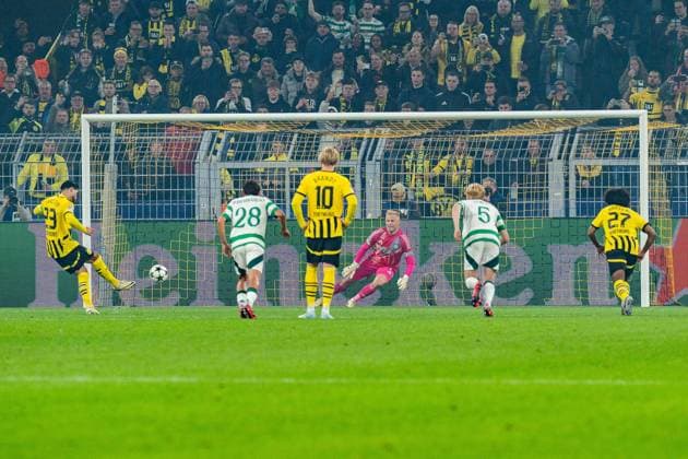 01 10 2024, Borussia Dortmund vs Celtic Glasgow, UEFA Champions League, Matchday 2 Emre Can Borussia Dortmund, 23 scores from the penalty spot to make it 1 0 Copyright: xBahhoxKarax