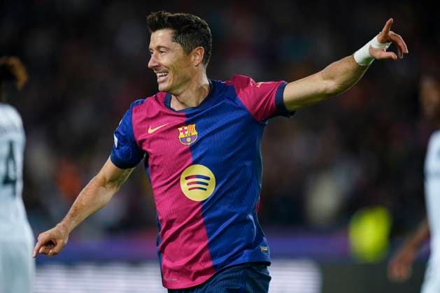 ESP: FC Barcelona, Barca v BSC Young Boys. UEFA Champions League match. Date 2 Robert Lewandowski of FC Barcelona celebrates the 1-0during the UEFA Champions League match, date 2, second leg, between FC Barcelona and BSC Young Boys played at Camp Nou Stadium on October 1, 2024 in Barcelona Spain. kpng Copyright: xSergioxRuizx xImagox PS_241001_BAR_YOU_015