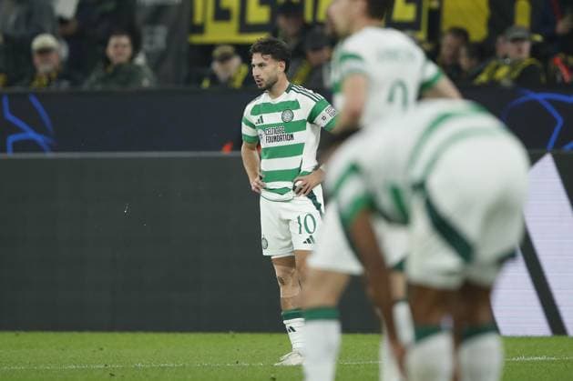 DORTMUND - Nicolas Kuhn of Celtic FC balks during the UEFA Champions League match between Borussia Dortmund and Celtic FC at Signal Iduna Park on Oct. 01, 2024 in Dortmund, Germany. ANP Hollandse Hoogte BART STOUTJESDIJK UEFA Champions League 2024 25 League Phase MD2 2024 25 xVIxANPxSportx xBartxStoutjesdijkxIVx 509871071 originalFilename: 509871071.jpg