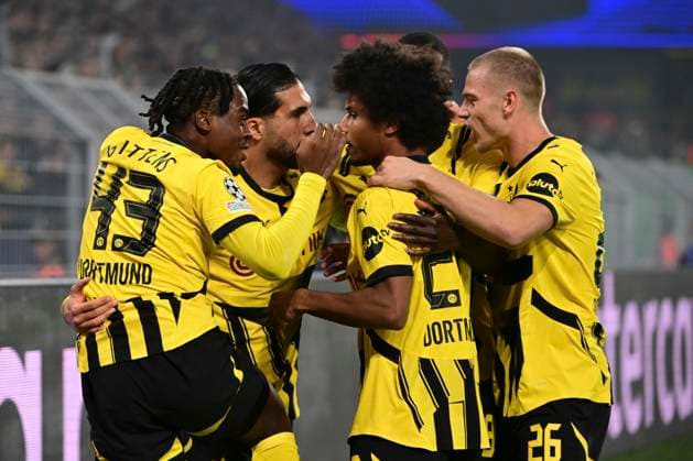 Goal celebration for 1 0 by Emre Can 23 Borussia Dortmund , Borussia Dortmund vs Celtic Glasgow, Soccer, Champions League, Matchday 2, 01 10 2024 Dortmund Nordrhein Westfalen Germany Copyright: xkolbert-press MarcxNiemeyerx