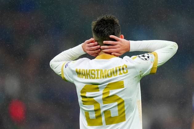 Red Star s Andrija Maksimovic during the Uefa Champions League soccer match between Inter and Fc Crvena at the San Siro Stadium in Milan, north Italy -Tuesday , October 1th , 2024. - Soccer .  Copyright: xSpada LaPressex