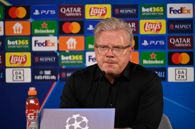 Press conference PK Coach Lars Friis AC Sparta Prague Champions League VfB Stuttgart vs AC Sparta Prague 01 10 2024 DFL REGULATIONS PROHIBIT ANY USE OF PHOTOGRAPHS AS IMAGE SEQUENCES AND OR QUASI VIDEO VfB Stuttgart vs AC Sparta Prague