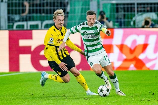 01 10 2024, Borussia Dortmund vs Celtic Glasgow, UEFA Champions League, Matchday 2 Celtics Callum McGregor Julian Brandt Borussia Dortmund, 10 Copyright: xBahhoxKarax