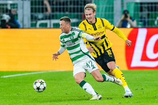 01 10 2024, Borussia Dortmund vs Celtic Glasgow, UEFA Champions League, Matchday 2 Celtics Callum McGregor Julian Brandt Borussia Dortmund, 10 Copyright: xBahhoxKarax