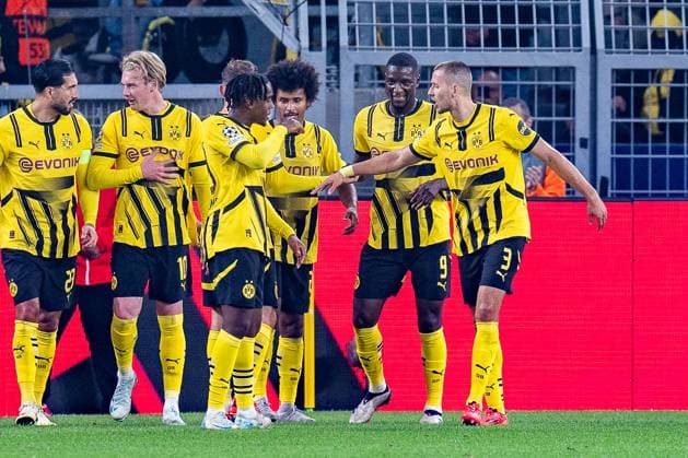 01 10 2024, Borussia Dortmund vs Celtic Glasgow, UEFA Champions League, Matchday 2 Karim Adeyemi Borussia Dortmund, 27 celebrates after his goal to make it 3 1 Serhou Guirassy Borussia Dortmund, 9 Copyright: xBahhoxKarax