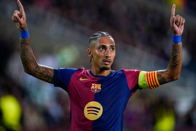 ESP: FC Barcelona, Barca v BSC Young Boys. UEFA Champions League match. Date 2 Raphael Dias Belloli Raphinha of FC Barcelona celebrates the 2-0during the UEFA Champions League match, date 2, second leg, between FC Barcelona and BSC Young Boys played at Camp Nou Stadium on October 1, 2024 in Barcelona Spain. kpng Copyright: xSergioxRuizx xImagox PS_241001_BAR_YOU_033