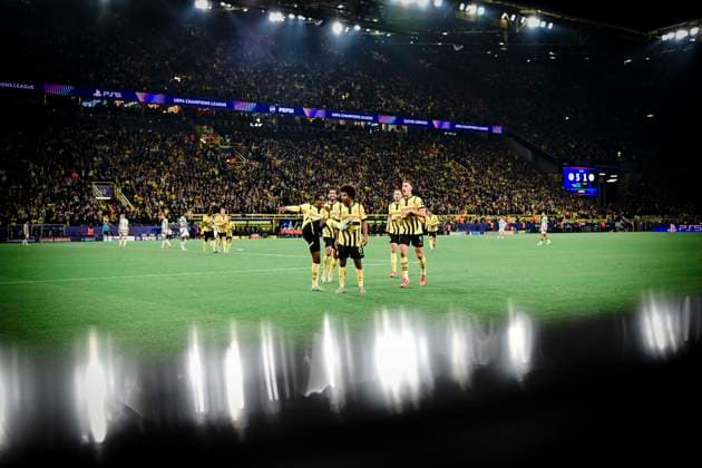 Goal celebration for 5 1 by Karim Adeyemi 27 Borussia Dortmund , Borussia Dortmund vs Celtic Glasgow, Soccer, Champions League, Matchday 2, 01 10 2024 Dortmund Nordrhein Westfalen Germany Copyright: xkolbert-press MarcxNiemeyerx