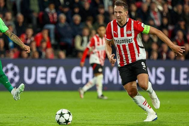 EINDHOVEN, 01-10-2024, Philips Stadium, UEFA Champions League season 2024 25, match between PSV and Sporting CP,Player PSV Luuk de Jong PSV - Sporting CP  x26369507x Copyright: