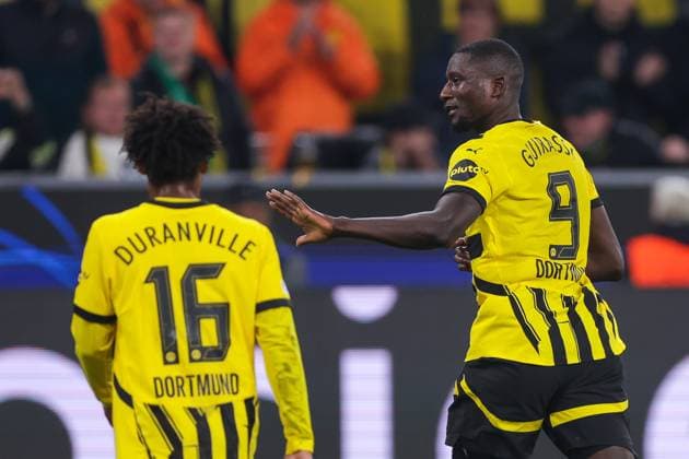 01 10 2024, Football, Season 2024 2025, UEFA Champions League, Matchday 2, Borussia Dortmund Celtic Glasgow, v l Julien Duranville Borussia Dortmund , Serhou Guirassy Borussia Dortmund celebrate the goal for 6 1, Dortmund Signal Iduna Park NRW Germany xRHR PHOTO DEx Copyright: DennisxEwert RHR-FOTOx RHR-FOTO DE