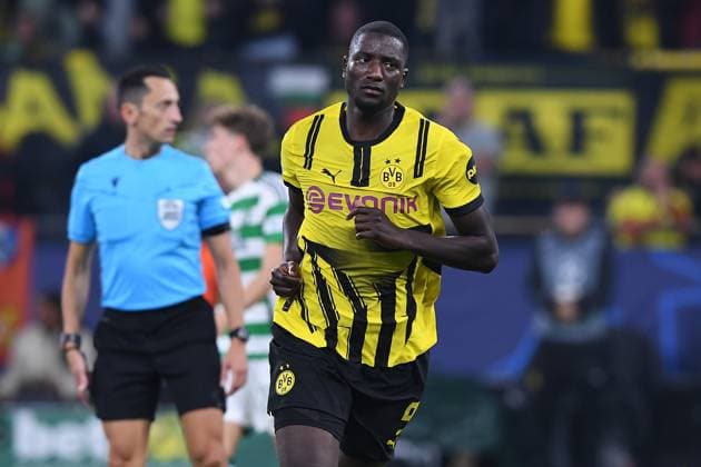 Soccer Champions League Matchday 2 Borussia Dortmund Celtic Glasgow on 01 10 2024 at Signal Iduna Park in Dortmund Goal celebration to 6 1 by Serhou Guirassy Dortmund xRx