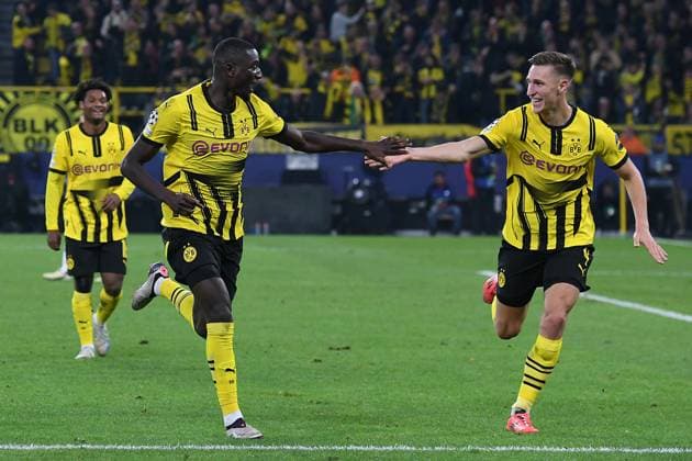 Soccer Champions League Matchday 2 Borussia Dortmund Celtic Glasgow on 01 10 2024 at Signal Iduna Park in Dortmund Goal celebration to 6 1 by Serhou Guirassy Dortmund xRx