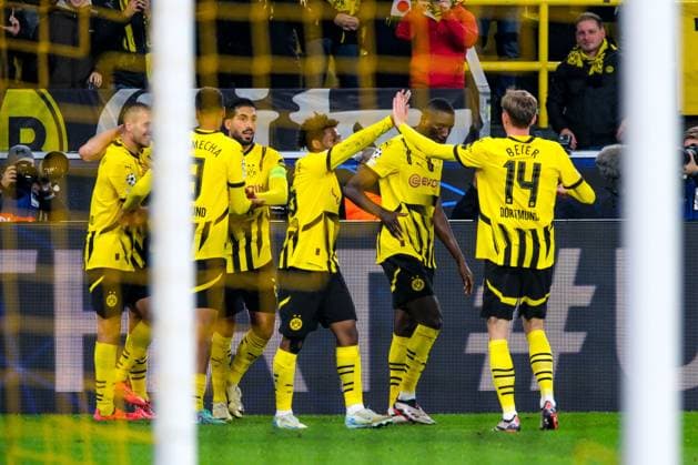 Serhou Guirassy Borussia Dortmund, 09 and team celebrate the goal for 6 1, GER, Borussia Dortmund vs Celtic Glasgow, Football, Champions League, Matchday 2, Season 2024 2025, 01 10 2024 GER, Borussia Dortmund vs Celtic Glasgow, Football, Champions League, Matchday 2, Season 2024 2025, 01 10 2024 Dortmund Copyright: xEibner-Pressefoto FlorianxWieganx EP_FWD