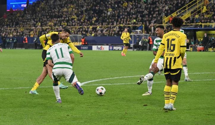 Felix Nmecha Borussia Dortmund scores the goal to 7 1 01 10 2024, Football UEFA Champions League 2024 25, 2 Matchday Borussia Dortmund Celtic Glasgow Dortmund Signal Iduna Park Nordrhein Westfalen Germany Team2