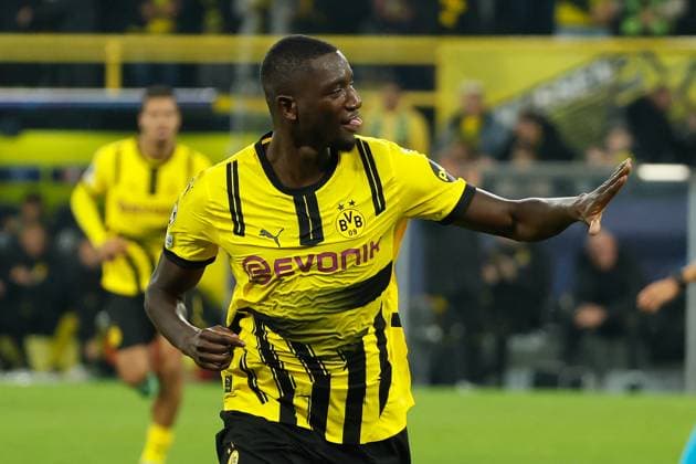 Champions League 24 25 , Matchday 2 Borussia Dortmund Celtic Glasgow, Signal Iduna Park, Serhou Guirassy Borussia Dortmund celebrates after scoring the 6 1 DFB DFL REGULATIONS PROHIBIT ANY USE OF PHOTOGRAPHS AS IMAGE SEQUENCES AND OR QUASI VIDEO Copyright: HMBxMedia JoachimxBywaletz