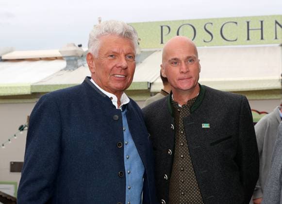 Munich, Germany, 01 October 2024 Football, Men, 3 League, Season 2024 2025, TSV 1860 Munich, Wiesn, Wiesn visit, Oktoberfest, Hacker Festzelt Dieter Reiter, Lord Mayor of Munich, Lord Mayor left with Robert Reisinger, President TSV 1860 Munich right