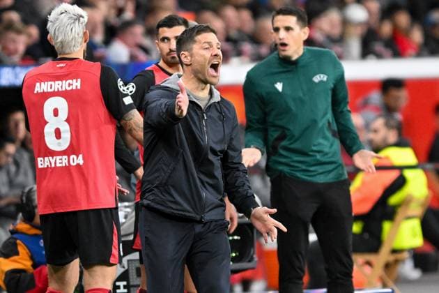 Coach Xabi Alonso Leverkusen dissatisfied disappointed dejected frustrated, 01 10 2024 Soccer Champions League, Bayer Leverkusen vs AC Milan, BayArena, Leverkusen, NRW Germany Copyright: xpepphotox xHorstxMauelshagenx pep00321, pep_20241001_hm_1113