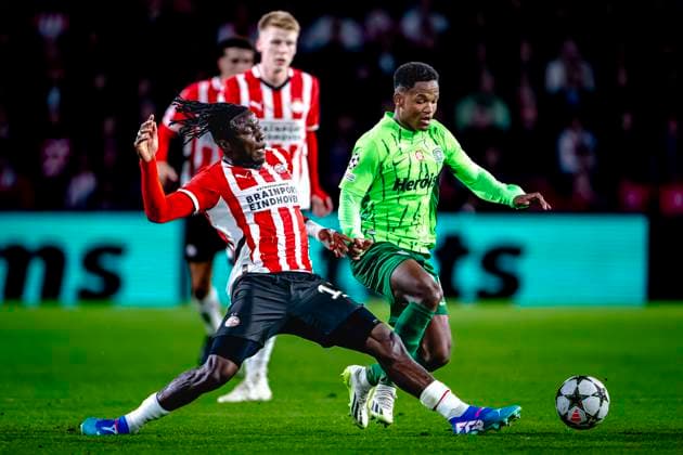 PSV Eindhoven forwarder Johan Bakayoko, during the match PSV Sporting CP at the Philips stadium for the UEFA Champions League phase matchday 2 season 2024 2025 in EINDHOVEN, Netherlands on 1 october 2024, photo by Marcel van Dorst EYE4images DeFodi Images Defodi 746 192107 Defodi-746