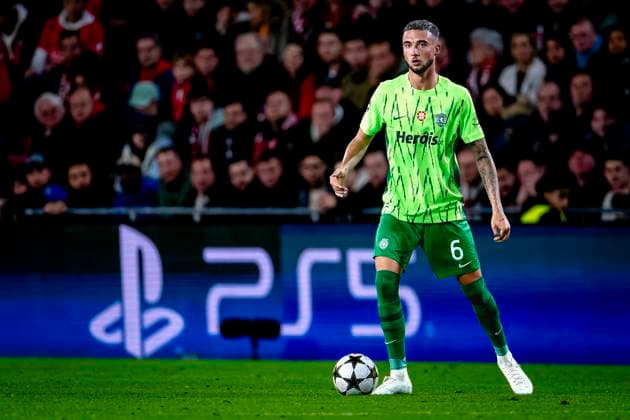 Sporting Club Portugal defender Zeno Debast, during the match PSV Sporting CP at the Philips stadium for the UEFA Champions League phase matchday 2 season 2024 2025 in EINDHOVEN, Netherlands on 1 october 2024, photo by Marcel van Dorst EYE4images DeFodi Images Defodi 746 192134 Defodi-746