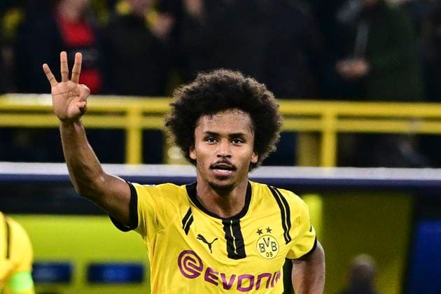 Goal celebration for 5 1 by Karim Adeyemi 27 Borussia Dortmund , Borussia Dortmund vs Celtic Glasgow, Soccer, Champions League, Matchday 2, 01 10 2024 Dortmund Nordrhein Westfalen Germany Copyright: xkolbert-press MarcxNiemeyerx