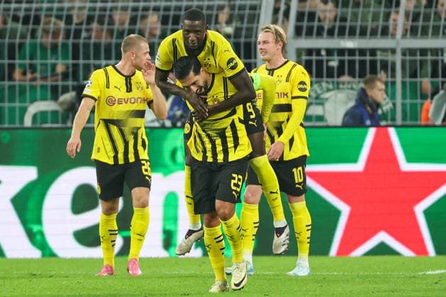 UEFA Champions League Borussia Dortmund Celtic Glasgow on 01 10 2024 at Signal Iduna Park in Dortmund Cheers, goal celebration, goal scorer, goal scorer Serhou Guirassy Dortmund 9 celebrates after his goal for 4 to 1 with Emre Can Dortmund 23 MH