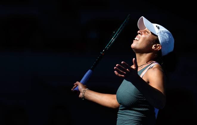 (241002) -- BEIJING, Oct. 2, 2024 -- Madison Keys of the United States reacts during the Women s Singles Round of 16 match between Aryna Sabalenka of Belarus and Madison Keys of the United States at the 2024 China Open tennis tournament in Beijing, capital of China, Oct. 2, 2024. ) (SP)CHINA-BEIJING-TENNIS-CHINA OPEN-WOMEN S SINGLES (CN) WangxLili 