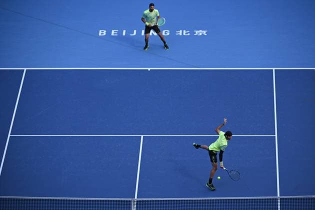 (241002) -- BEIJING, Oct. 2, 2024 -- Simone Bolelli Andrea Vavassori (R) compete during the men s doubles final between Simone Bolelli Andrea Vavassori of Italy and Harri Heliovaara (Finland) Henry Patten (Britain) at the 2024 China Open tennis tournament in Beijing, China, Oct. 2, 2024. ) (SP)CHINA-BEIJING-TENNIS-CHINA OPEN-MEN S DOUBLES-FINAL (CN) ZhangxLong 