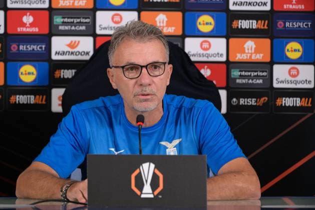 SS Lazio head coach Marco Baroni attends during the UEFA Europa League 2024 25 League Phase MD2 press conference, PK, Pressekonferenz at Formello Training Center on October 02, 2024 in Rome, Italy. - Soccer  Copyright: xFabrizioxCorradetti IPAxSportx x xx IPA_50269730 IPA_Agency_IPA50269730