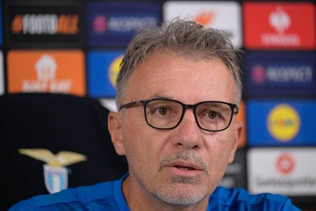 SS Lazio head coach Marco Baroni attends during the UEFA Europa League 2024 25 League Phase MD2 press conference, PK, Pressekonferenz at Formello Training Center on October 02, 2024 in Rome, Italy. - Soccer  Copyright: xFabrizioxCorradetti IPAxSportx x xx IPA_50269807 IPA_Agency_IPA50269807