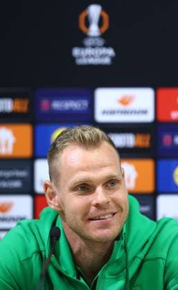 Denes Dibusz of Ferencvaros Tottenham Hotspur Training and press conference, PK, Pressekonferenz UEFA Europa League, Group Stage, Football, Groupama Arena, Budapest, Hungary, 02 Oct 2024 EDITORIAL USE ONLY No use with unauthorised audio, video, data, fixture lists, club league logos or live services. Online in-match use limited to 120 images, no video emulation. No use in betting, games or single club league player publications.  Copyright: xMichaelxZemanek Shutterstockx 14752478f