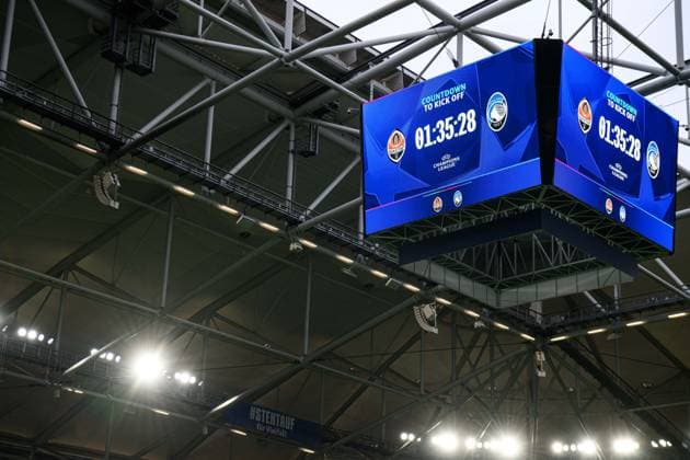 GELSENKIRCHEN, GERMANY - 2 OCTOBER, 2024: The UEFA Champions League match between FC Shakhtar Donetsk vs Atalanta BC Bergamo at Veltins Arena  Copyright: xVItaliixKliuievx