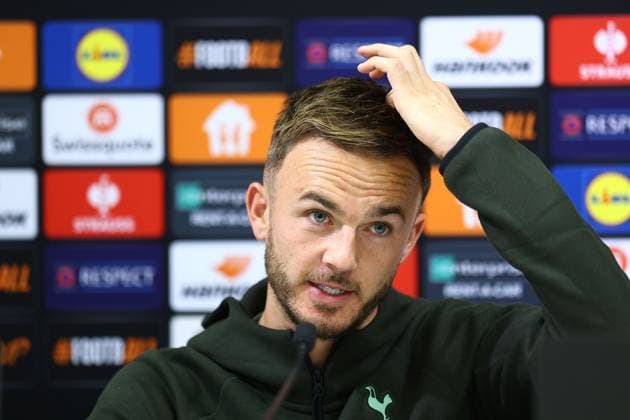 James Maddison of Tottenham Hotspur Tottenham Hotspur Training and press conference, PK, Pressekonferenz UEFA Europa League, Group Stage, Football, Groupama Arena, Budapest, Hungary, 02 Oct 2024 EDITORIAL USE ONLY No use with unauthorised audio, video, data, fixture lists, club league logos or live services. Online in-match use limited to 120 images, no video emulation. No use in betting, games or single club league player publications.  Copyright: xMichaelxZemanek Shutterstockx 14752478j