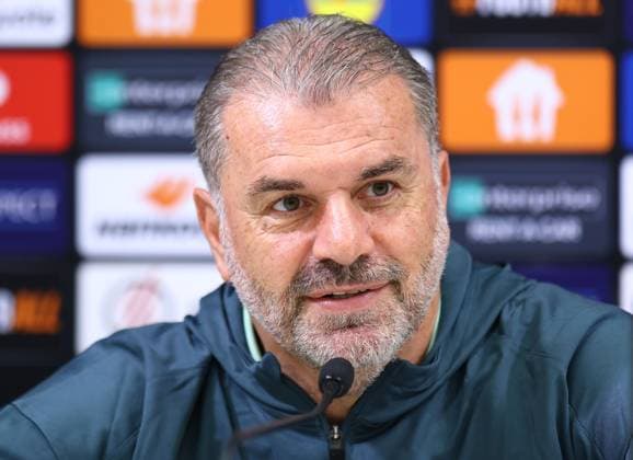 Ange Postecoglou manager of Tottenham Hotspur Tottenham Hotspur Training and press conference, PK, Pressekonferenz UEFA Europa League, Group Stage, Football, Groupama Arena, Budapest, Hungary, 02 Oct 2024 EDITORIAL USE ONLY No use with unauthorised audio, video, data, fixture lists, club league logos or live services. Online in-match use limited to 120 images, no video emulation. No use in betting, games or single club league player publications.  Copyright: xMichaelxZemanek Shutterstockx 14752478u