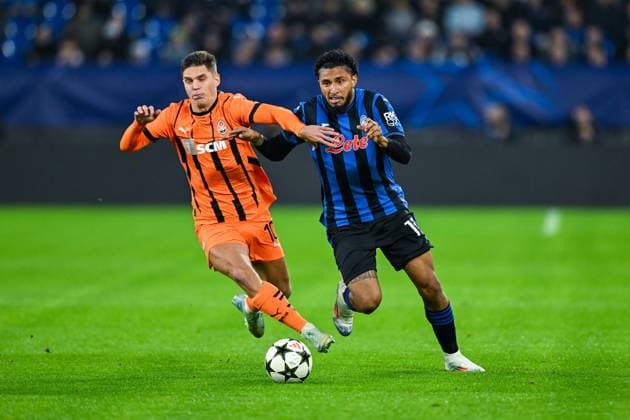 02 10 2024, Football, Champions League, Matchday 2, Season 2024 2025, Shakhtar Donetsk Atalanta Bergamo, Heorhiy Sudakov Shakhtar Donetsk , Ederson Atalanta Bergamo xRHR PHOTO TKx Copyright: RHR-FOTOx RHR-FOTO TK