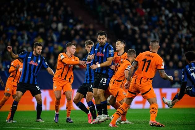 GELSENKIRCHEN, GERMANY - 2 OCTOBER, 2024: The UEFA Champions League match between FC Shakhtar Donetsk vs Atalanta BC Bergamo at Veltins Arena  Copyright: xVItaliixKliuievx