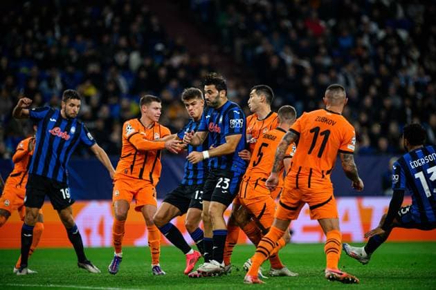 GELSENKIRCHEN, GERMANY - 2 OCTOBER, 2024: The UEFA Champions League match between FC Shakhtar Donetsk vs Atalanta BC Bergamo at Veltins Arena  Copyright: xVItaliixKliuievx
