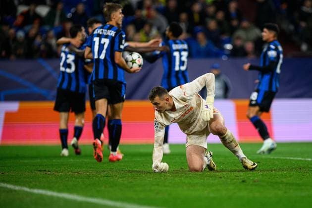 GELSENKIRCHEN, GERMANY - 2 OCTOBER, 2024: Dmytro Riznyk, The UEFA Champions League match between FC Shakhtar Donetsk vs Atalanta BC Bergamo at Veltins Arena  Copyright: xVItaliixKliuievx