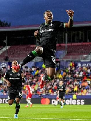 UEFA Champions League: Girona FC v Feyenoord Girona - Antoni Milambo of Feyenoord during the second round of new format of the UEFA Champions League 2024 2025. The match is set between Girona FC and Feyenoord at Estadi Montilivi on 2 October 2024 in Girona, Spain. Copyright: xTomxBodex