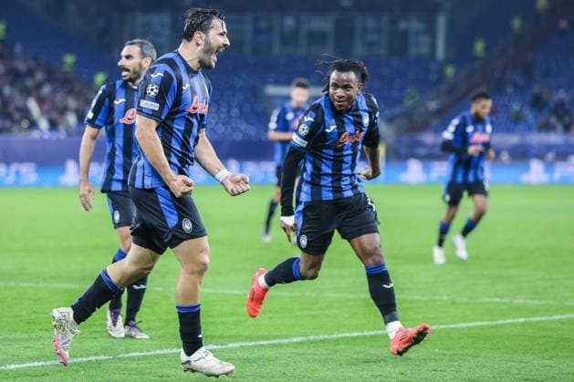 Soccer Champions League matchday 2 Shakhtar Donetsk Atalanta Bergamo on 02 10 2024 at the Arena AufSchalke in Gelsenkirchen Goal celebration to 0 2 by Ademola Lookman Bergamo xJRx