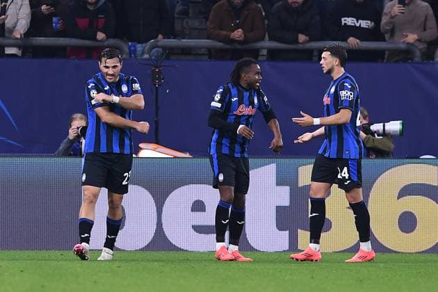Soccer Champions League matchday 2 Shakhtar Donetsk Atalanta Bergamo on 02 10 2024 at the Arena AufSchalke in Gelsenkirchen Goal celebration to 0 2 by Ademola Lookman Bergamo xRx