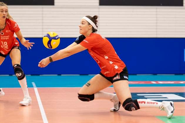 1 Volleyball Bundesliga Women Schwarz Weiss Erfurt vs Dresdner SC Erfurt 02 10 2024 Victoria Demidova 6 Dresdner SC 1 Volleyball Bundesliga Women Schwarz Weiss Erfurt vs Dresdner SC Riethsporthalle Erfurt 02 10 2024 Copyright: xBEAUTIFULxSPORTS Duehringx