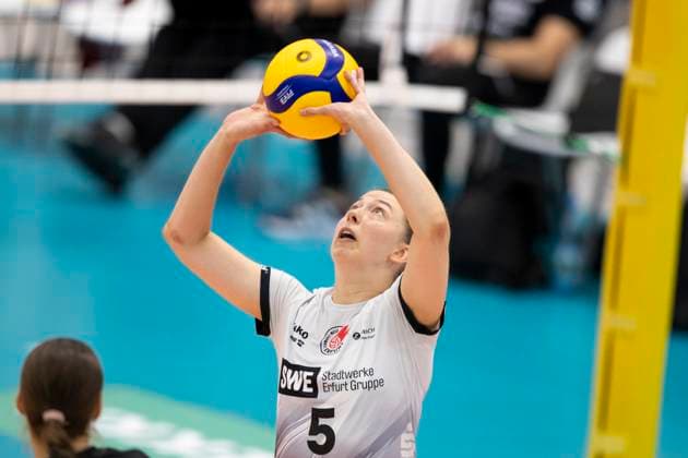 1 Volleyball Bundesliga Women Schwarz Weiss Erfurt vs Dresdner SC Erfurt 02 10 2024 Isabella Noble 5 Schwarz Weiss Erfurt 1 Volleyball Bundesliga Women Schwarz Weiss Erfurt vs Dresdner SC Riethsporthalle Erfurt 02 10 2024 Copyright: xBEAUTIFULxSPORTS Duehringx