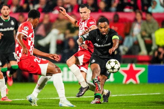 UEFA Champions League: Girona FC v Feyenoord Girona - Quinten Timber of Feyenoord during the second round of new format of the UEFA Champions League 2024 2025. The match is set between Girona FC and Feyenoord at Estadi Montilivi on 2 October 2024 in Girona, Spain. Copyright: xYannickxVerhoevenx