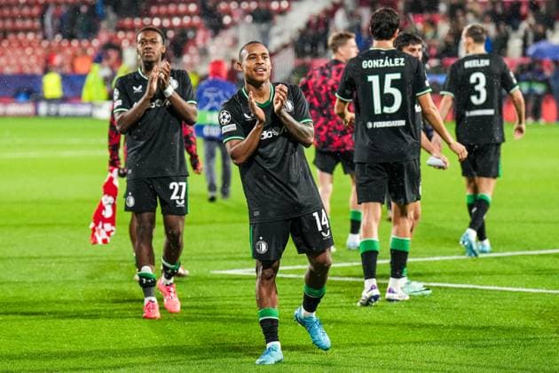 UEFA Champions League: Girona FC v Feyenoord Girona - Igor Paixao of Feyenoord during the second round of new format of the UEFA Champions League 2024 2025. The match is set between Girona FC and Feyenoord at Estadi Montilivi on 2 October 2024 in Girona, Spain. Copyright: xYannickxVerhoevenx