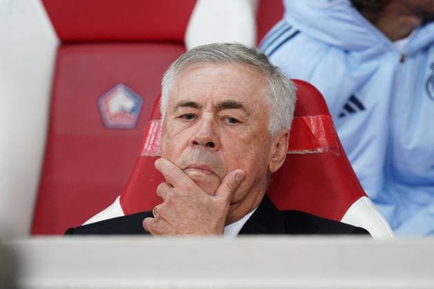 Real Madrid coach Carlo Ancelotti Lille v Real Madrid, UEFA Champions League, Group Stage, Football, Pierre Mauroy Stadium, Lille, France, 02 Oct 2024 EDITORIAL USE ONLY No use with unauthorised audio, video, data, fixture lists, club league logos or live services. Online in-match use limited to 120 images, no video emulation. No use in betting, games or single club league player publications. Copyright: xDavexWinter Shutterstockx 14750773u